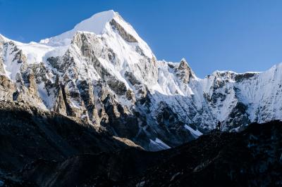 Print art: View on lingtren from Everest base camp